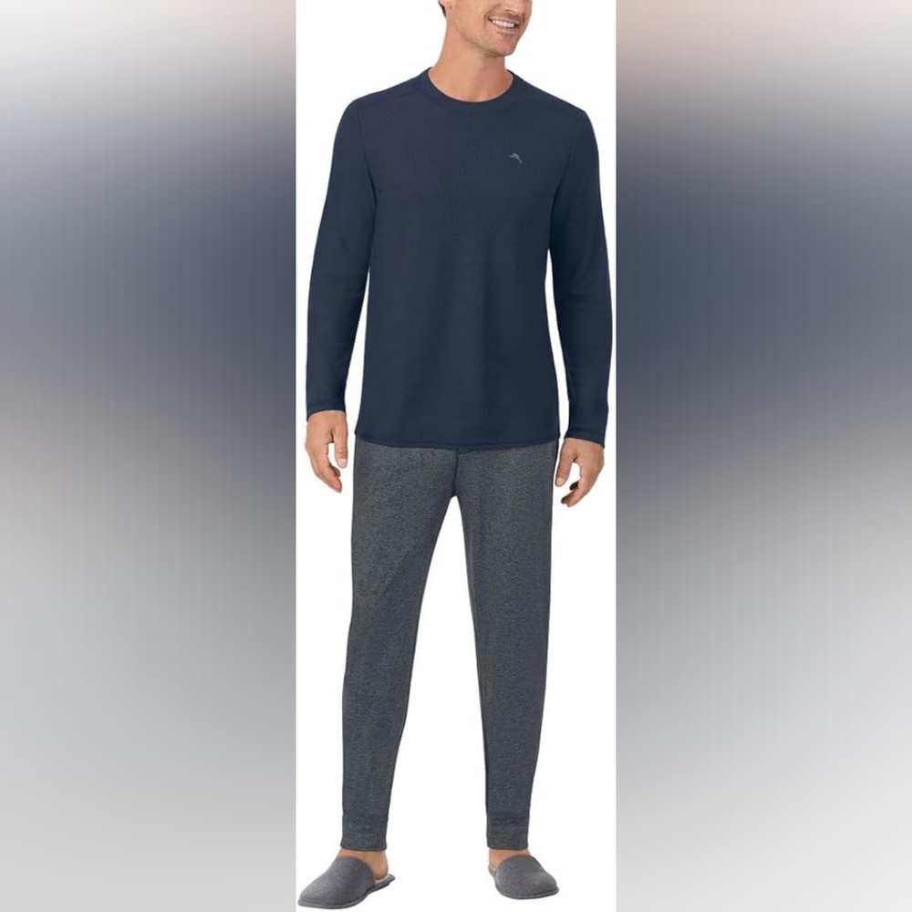 Tommy Bahama Men’s 2-Piece Pajama Size M Relaxed Fit Lounge Set Blue & Gray NWOT